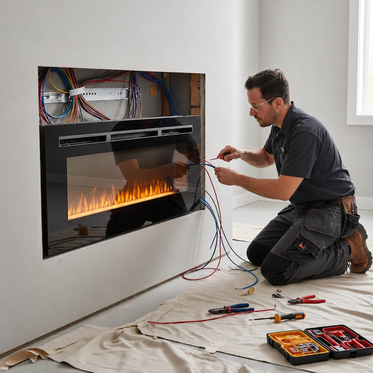 Electric fireplace installation service